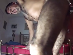 A Hairy Guy Gets Fucked and Cums