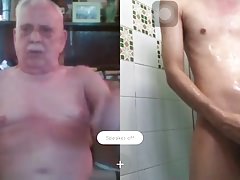 Asian Chinese twink (ming) Skyping with daddy Richard