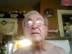 grandpa jerk off & show his asshole