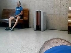 Caught - Older male showing his cock in public