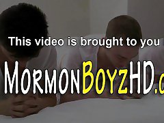 Bound mormon shoots jizz