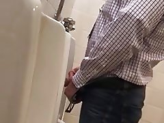 Spying daddy in urinal