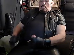 Leather and Cigar Dad Cums