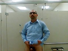 Jerking in a public restroom