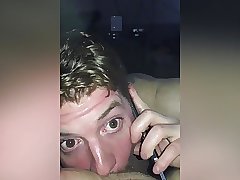 Str8 Married Dude on Phone with Wife While Sucking Cock