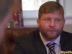 Muscular straight mature assfucking in office