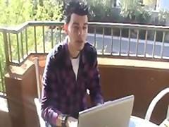Horny hunks hot blowjob outside