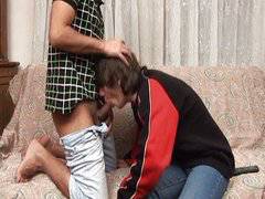 Amateur gay pounding at home