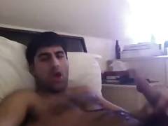 indian lad wanks and shoots cum