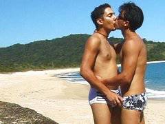Gay Latino beach fucking is neat