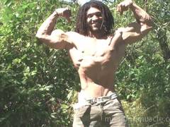 Muscle God black hunk abs