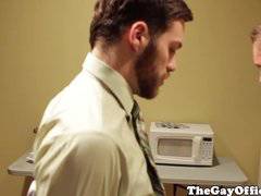 Horny office hunk gets ass pounded