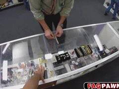 Robber becomes a fuck toy in a pawn shop