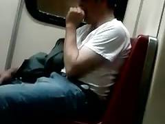 str8 men working his bulge in metro