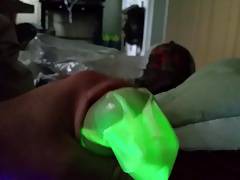 Glow in the dark condom masturbation