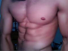 Muscled Stud Strips and Wanks on Webcam