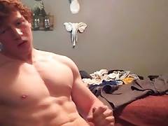 Ginger Muscle Boy Jerks Off and Cums