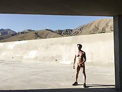 nature dude's naked under a freeway
