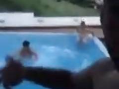 Rugbymen swim nude in celebrity swimming pool